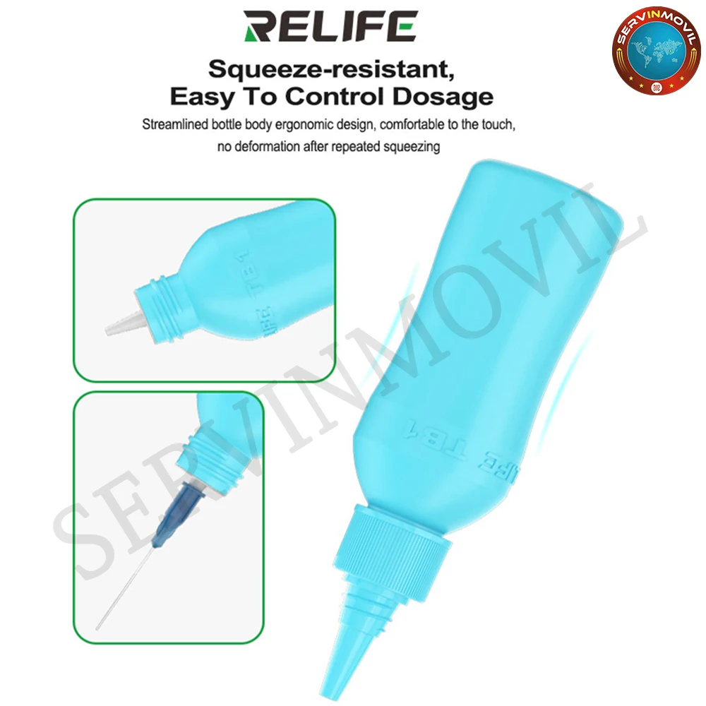 RELIFE TB1 50ML Anti-Static Solvent Bottle With Needle Tip Empty Liquid Alcohol Bottle for Phone PC PCB Repair Cleaning Tools