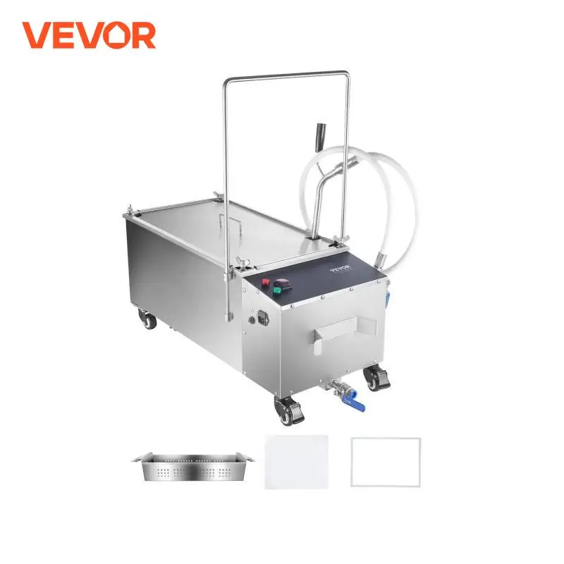 VEVOR Système de Filtration des Huiles de Friture Réservoir de 55 L Filtre à Huile pour Friteuse