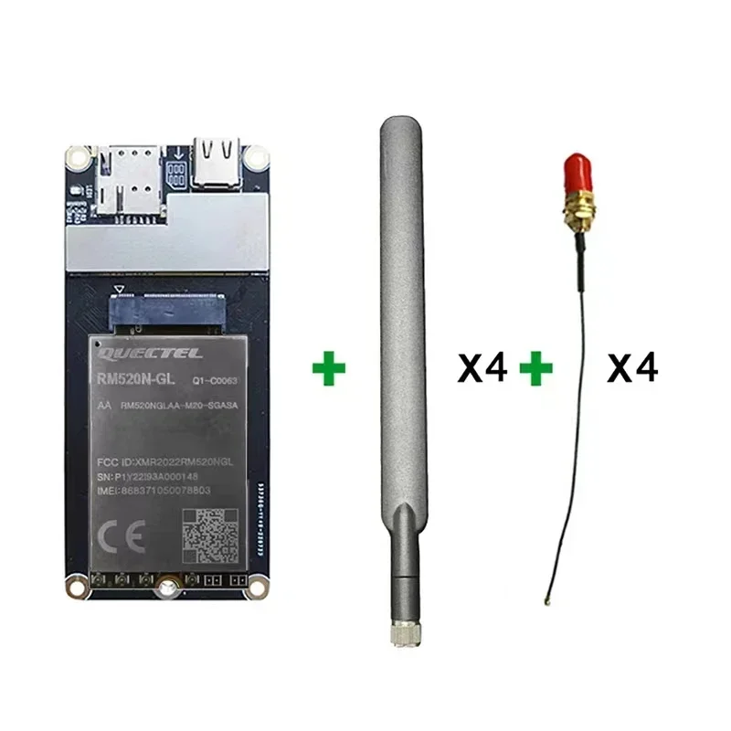 Quectel RM520N-GL 5G 모듈 RM520NGLAA-M20-SGASA + 5G M.2 어댑터 보드, 5G M.2 모뎀, C 타입 3.0-M.2 테스트 키트