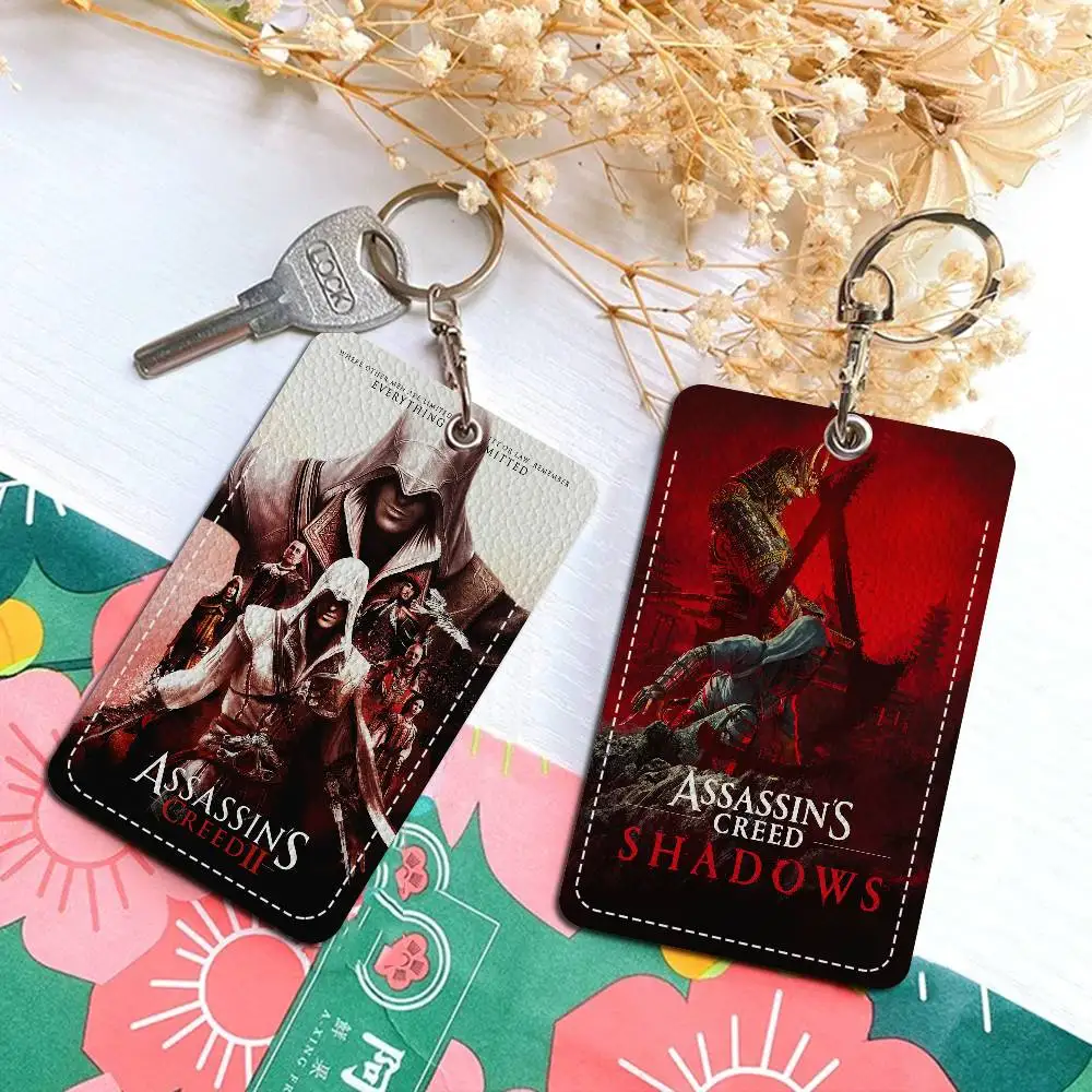 A-Assassins Gioco C-Creed Porta carte di accesso e pasto Portachiavi ID di credito Custodia protettiva per carta bancaria Portachiavi Ciondolo Moda
