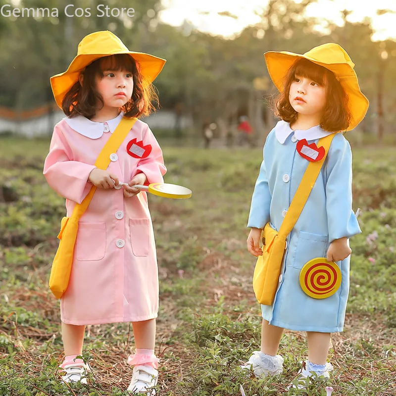 

Loose Daily Casual Childcare Costume Cosplay Dress kindergarten Parent-child Costumes with Hat School Bag Micro Chapter