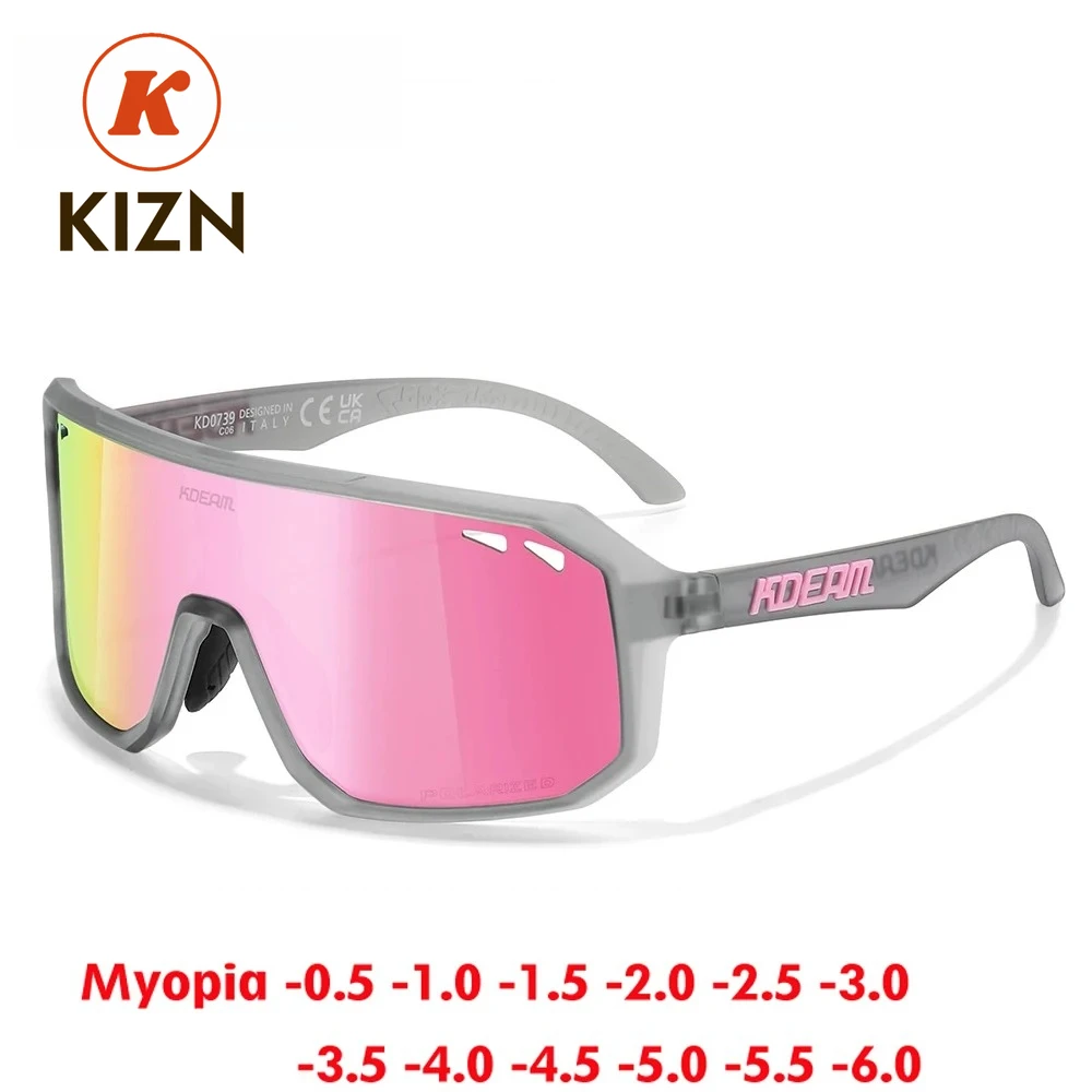 

KDEAM Large Frame One-piece Polarized Myopia Sunglasses TR90 Windproof Cycling Glasses Outdoor Sports Eyewear -0.50 TO -10.00