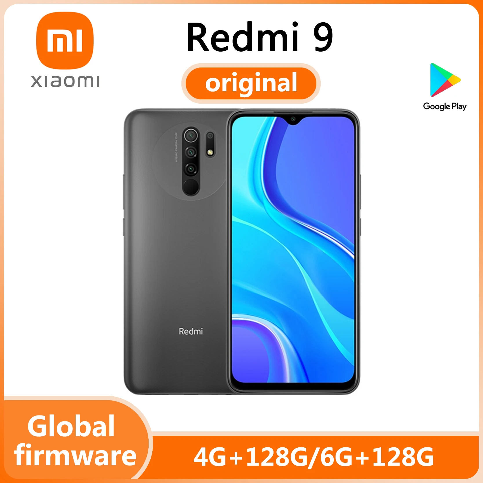 Smartphone Xiaomi Redmi 9 celular 4GB RAM 128GB ROM Mediatek Helio G80 5020 mAh