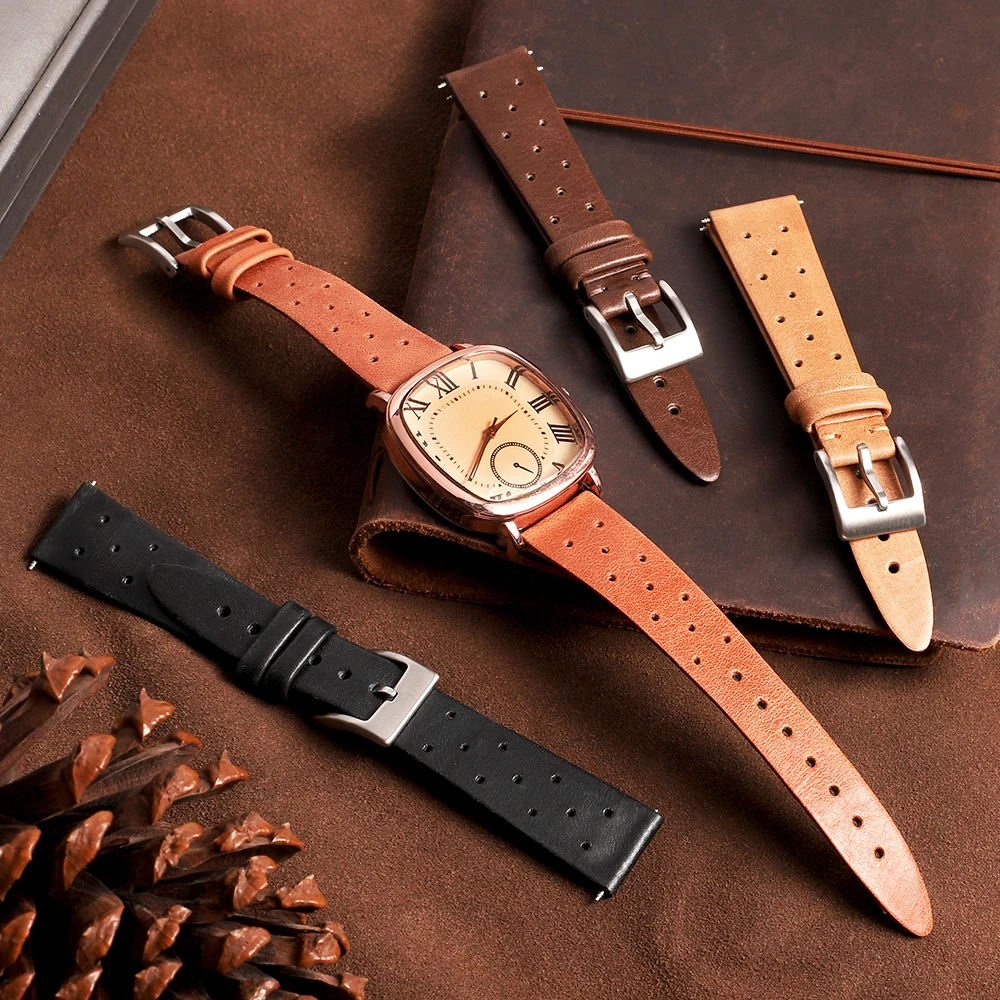 สายนาฬิกาหนังแท้สไตล์วินเทจ ขน - Suede Strap Watch บทวิจารณ์และราคา