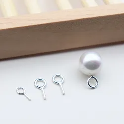 Stałe 925 Sterling Silver DIY ocena biżuteria wisiorek Bail Eye Pin koraliki Cap akcesoria Making składniki dostaw