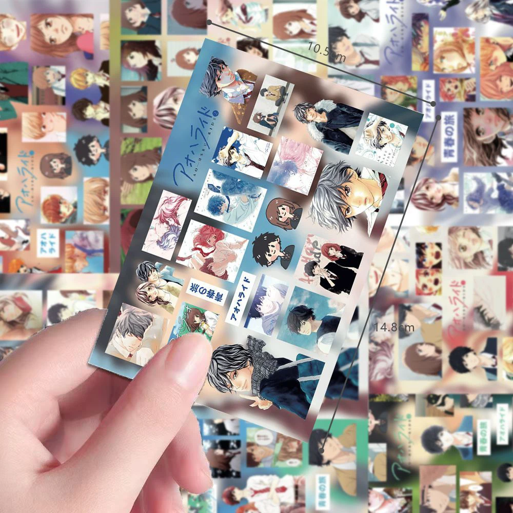 4/8 Blatt Ao Haru Ride Anime-Aufkleber, niedliche Yoshioka-Cartoon-Aufkleber, wasserfest, für Laptop, Telefon, Gepäck, Notizbuch, Kou Mabuchi-Aufkleber