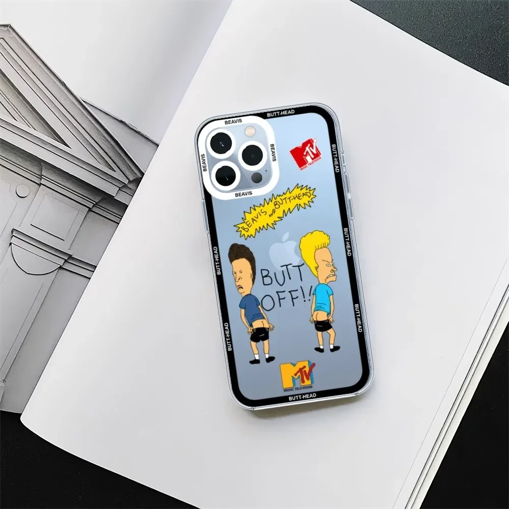 Beavis and Butt-Head Phone Case For iPhone 11 12 Mini 13 14 15 Pro Max Transparent Shell