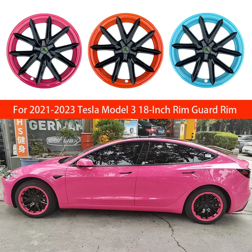 ل 2021 2022 2023 تسلا نموذج 3 18 بوصة عجلة Hubcap غطاء محور قبعات الأداء غطاء عجلة كامل حافة غطاء اكسسوارات 4 قطعة
