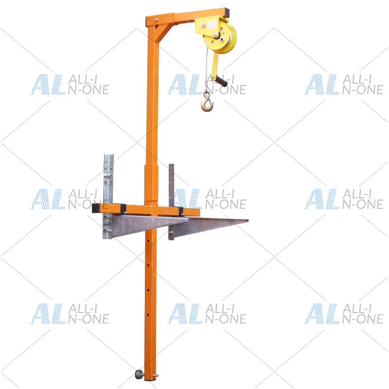 1200 lb Self-Locking folding crane, outside installation lifting crane, self-locking manual winch assembly air conditioner