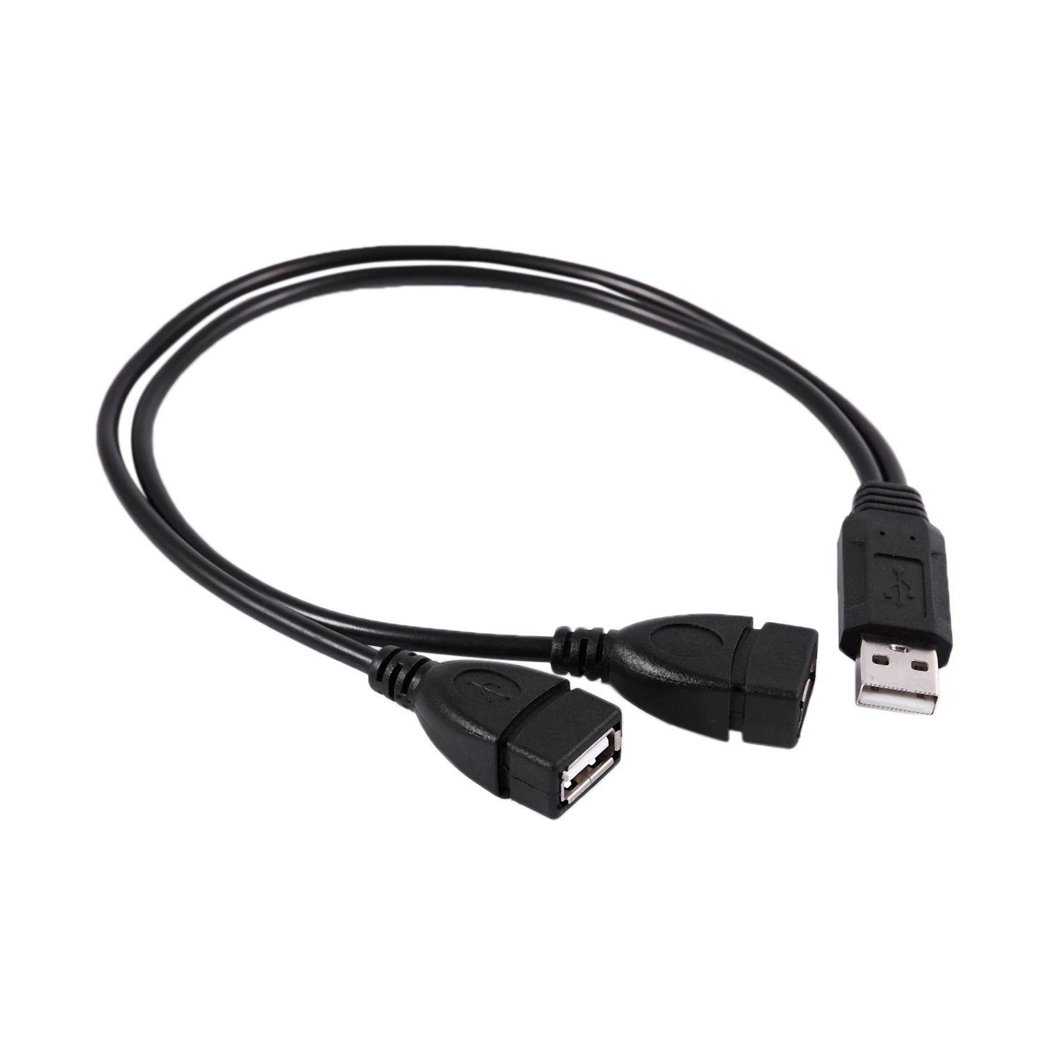 USB 2.0 A Male To 2 Dual USB Female Jack Y Splitter Hub Power Cord Adapter Cable