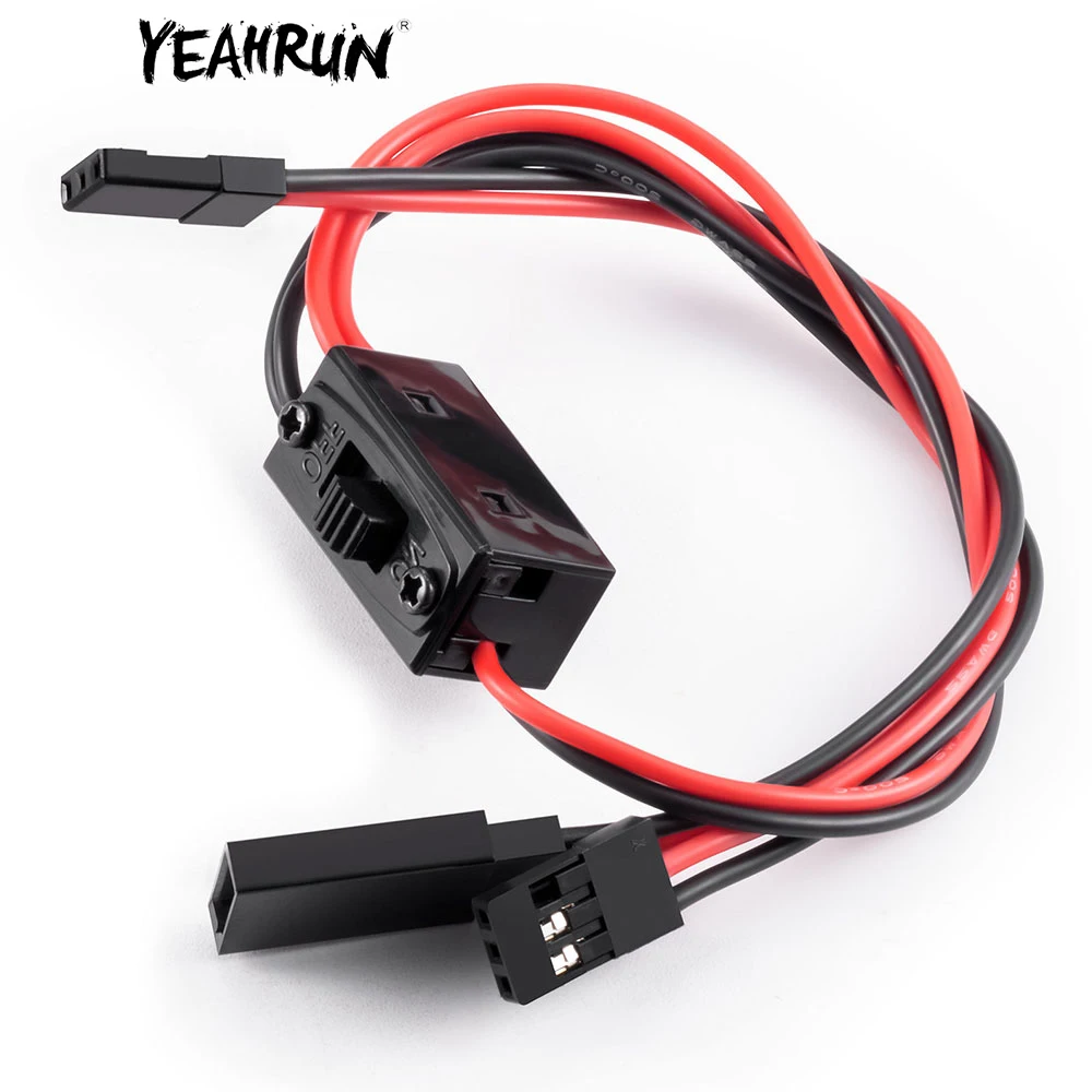 YEAHRUN 2 Way Power On/off Switch JR FUTABA Plug Receiver Cord Light Control for RC Car Truck Airplane Helicopter