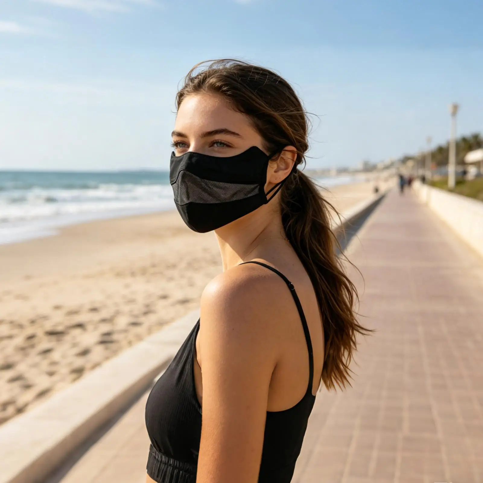 Ice silk face mask, summer sun protection, UV protection, face covering, thin and breathable, new , mesh eye protection mask
