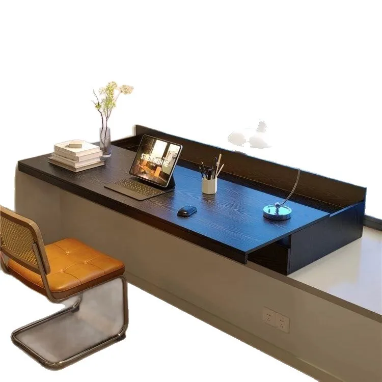All solid wood desk pulling retractable desktop bedroom window sill learning computer desk with drawers locker