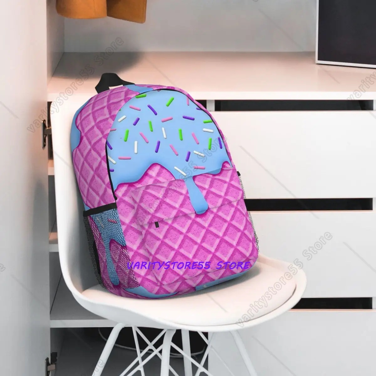 Ice Cream Dripping Kawaii Backpack Student BookBag Children School Bag Laptop Shoulder Bags for Men Women
