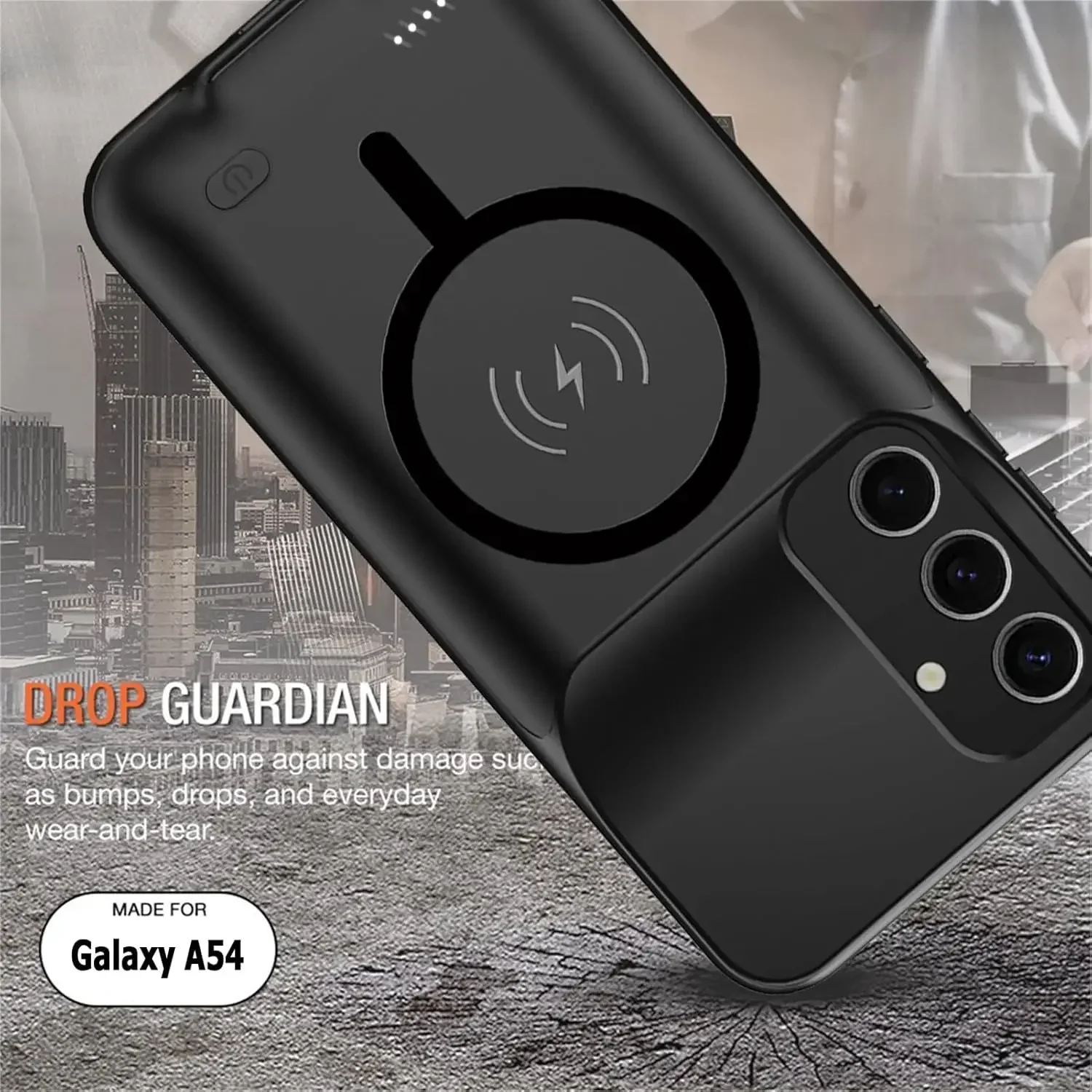 Magnetic Wireless Battery Case For Samsung Galaxy A54 Power Bank Charging Cover for Magsafe Charger Power case bateria externa