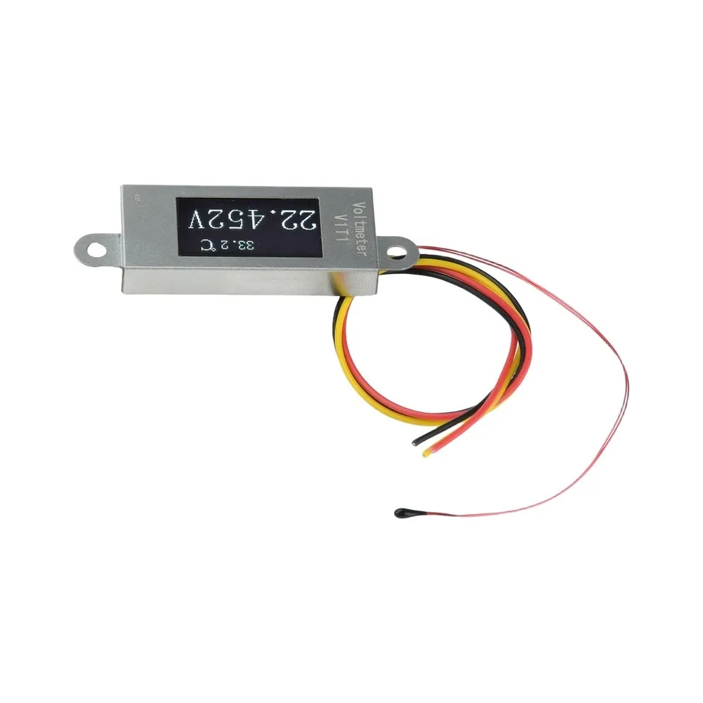 0.77 Inch For Oled Digital Voltage Temperature Meter 0-30V DC 0-99C High Resolution 12Bit For Adc For DIY Industrial Power
