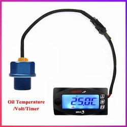 Koso upgrade motocicleta display led mini 3 em 1 metro de óleo temperaturetime volt para nmax nmax125 universal acessórios da bicicleta