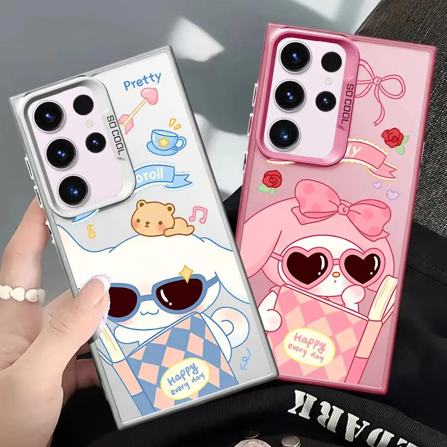 حافظة لهاتف سامسونج جالاكسي S23 S24 S25 Ultra S20 S22 S23 FE نوت 20 S21 Plus S24FE غطاء شل لطيف سينامورول كورومي #6