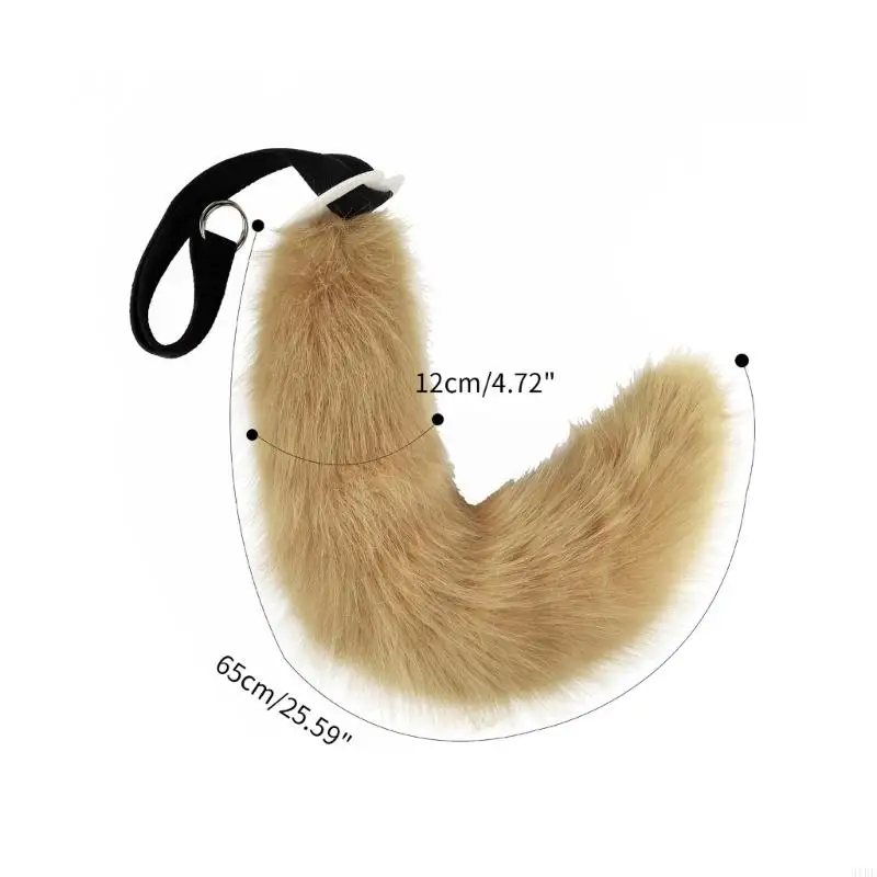 31BF Fascia per capelli con orecchie cane sexy coda volpe in pelliccia sintetica Costumi per cani cosplay