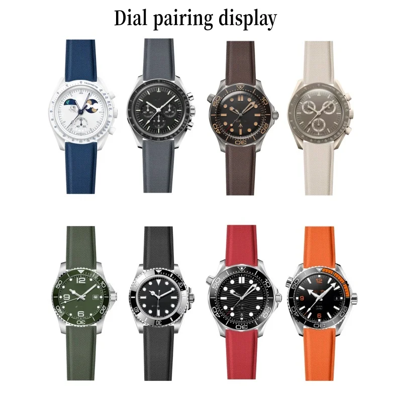 Premium Universal Quick Release FKM Watch Strap For Omega Breitling Avenger 20 21 22mm Replacement Watch band Soft Wristband Men view 3