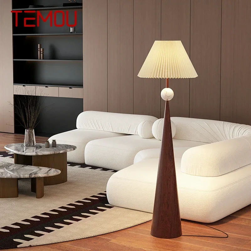 TEMOU Contemporary Floor Lamp Luxury Living Room Bedroom Study Villa Hotel LED Retro Creativity Decorative Standing Light