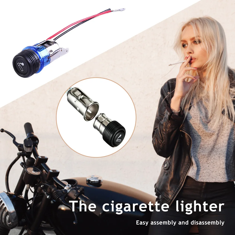 12V Power Innovative Design Lighter Socket Plug Cigarette Lighter with Lamp Wire Car Interior Power Outlet Plug Car Accessories