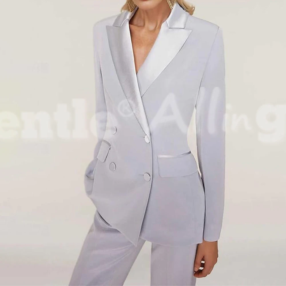 طقم مكون من قطعتين للنساء بياقة على شكل V وأكمام طويلة، ملابس غير رسمية لمكتب الأعمال للنساء، بدلة بليزر احترافية