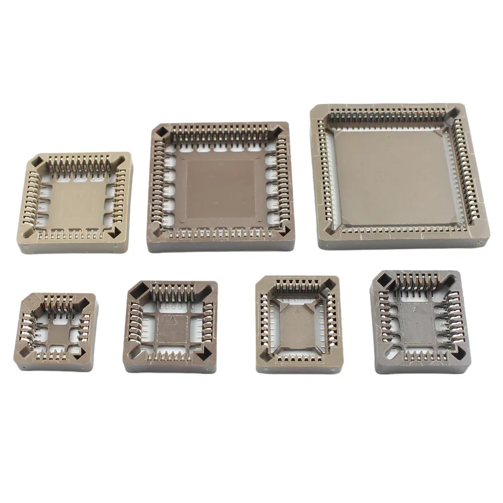 50pcs 1.27mm Pitch 20P 28P 32P 44P 68P 84P SMD SMT Surface Mount IC Socket PLCC 20 28 32 44 68 84 Pin Converter Connector