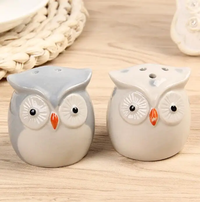 5sets Ceramic Owl Salt And Pepper Shakers In Gift Box Good For Baby Shower Favors Wedding Birthday Anniversary Souvenir