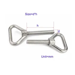 304 Stainless Steel Triangular Lifting Ring Screw, Welded Load-Bearing Fastener M8M10M12