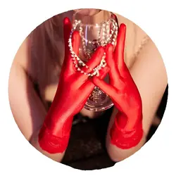 Women Sexy Gloves New Ultra-Thin Oil Shiny Transparent Silky Lace Masturbation Gloves Mittens Cosplay Erotic Temptation Clubwear