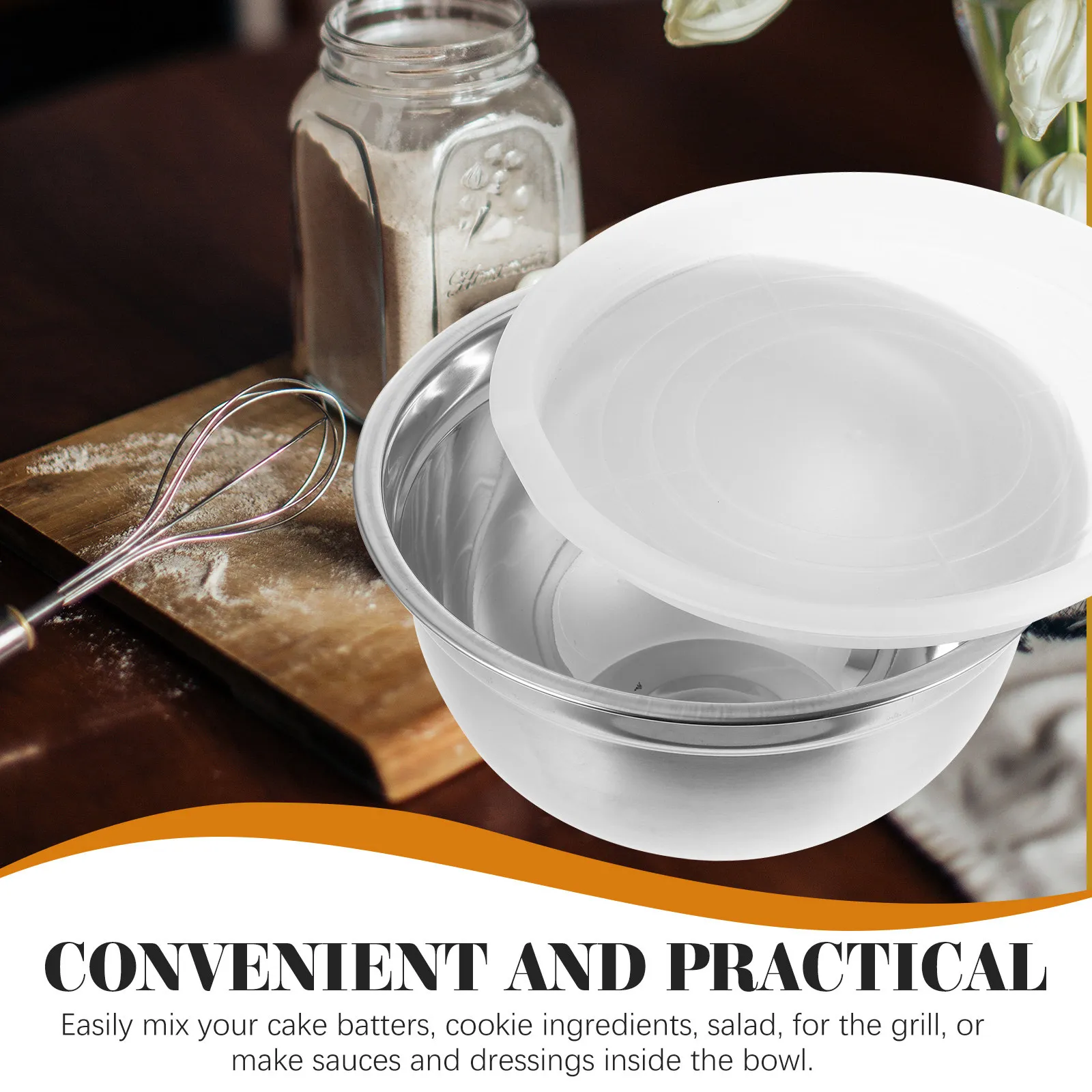 Premium Stainless Steel Mixing Bowl Large Capacity Salad Bowl Soup Basin Dough Mixer for Kitchen Baking Cooking Use