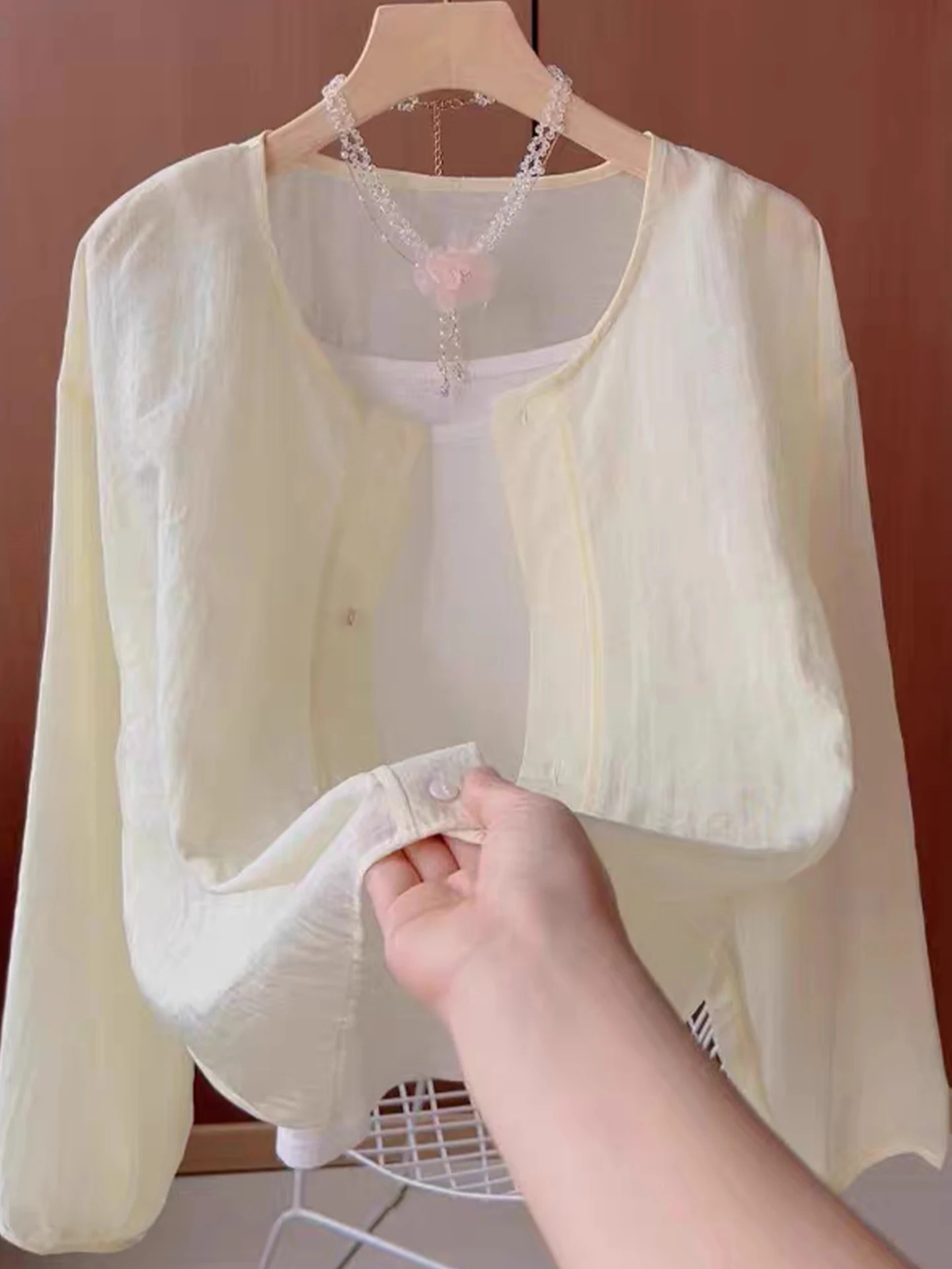 Leggero e traspirante lungo Sve Commute Jaet da donna in puro colore casual Sle Faionable irt versione coreana taglio dritto