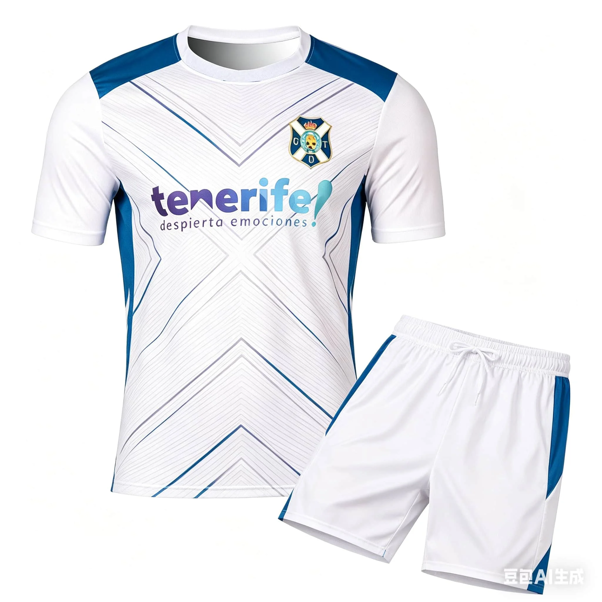 

2026 Tenerife Home Football Jersey Set Match Training Jersey Autumn Sports Dry Quickly Men's Lightweight T-Shirt Set