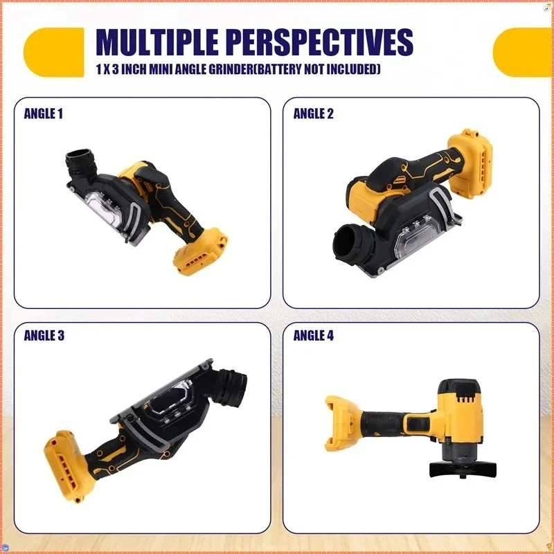 3 Inch Mini Angle Grinder Cordless Electric Cut Off Tool Cutting Circular Saw Power Tool for Dewalt 20V Battery Pro Max