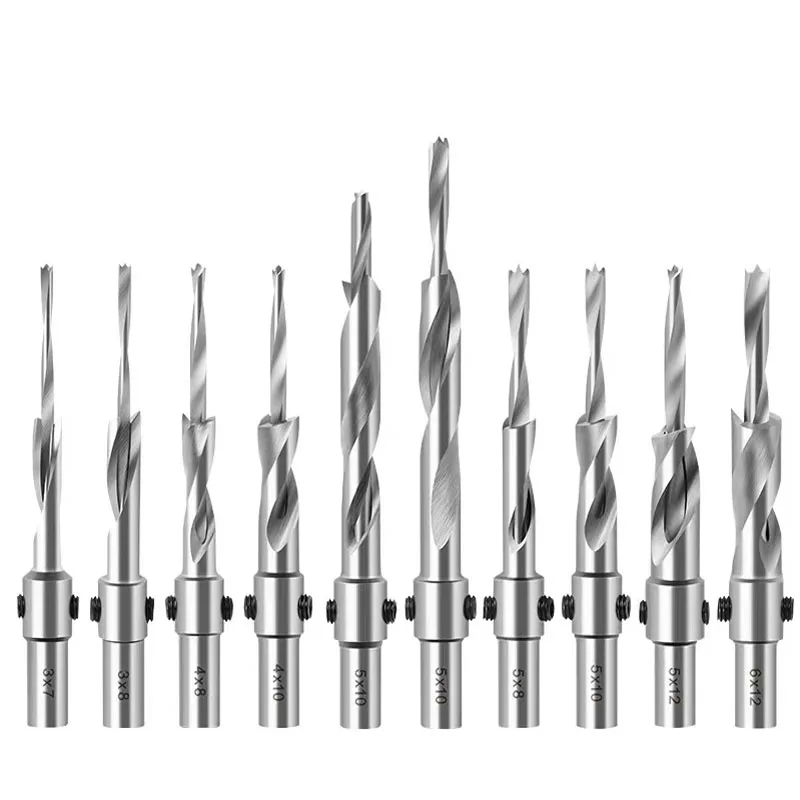 Lavorazione del legno testa svasata trapano per insalata acciaio ad alta velocità Step Hole Opener svasatore Step Drill Bit Foro per vite Utensili