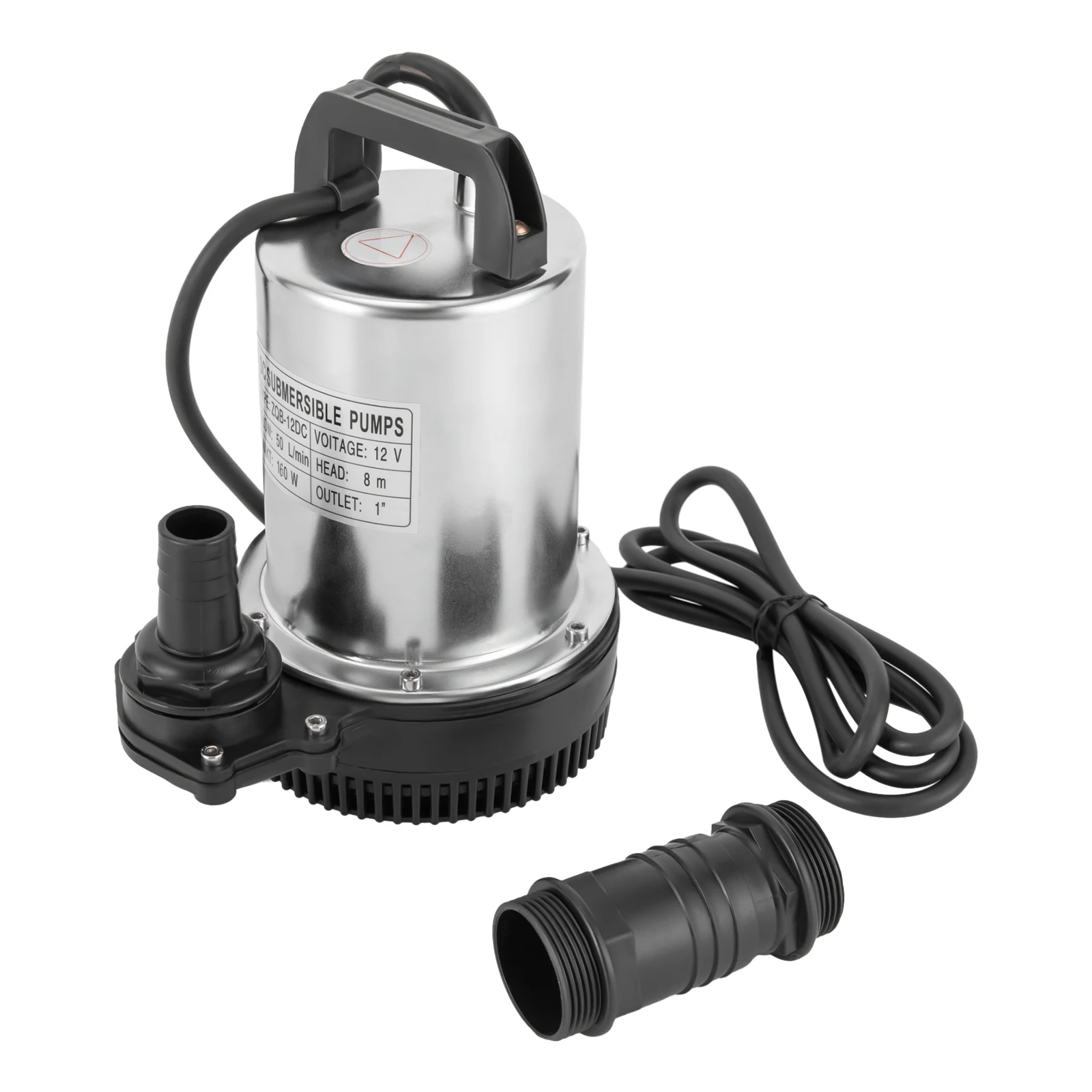 Submersible Pump, 160W DC Power Submersible Sewage Dirty Water Pump Garden Drain Septic Sump Celler Pump