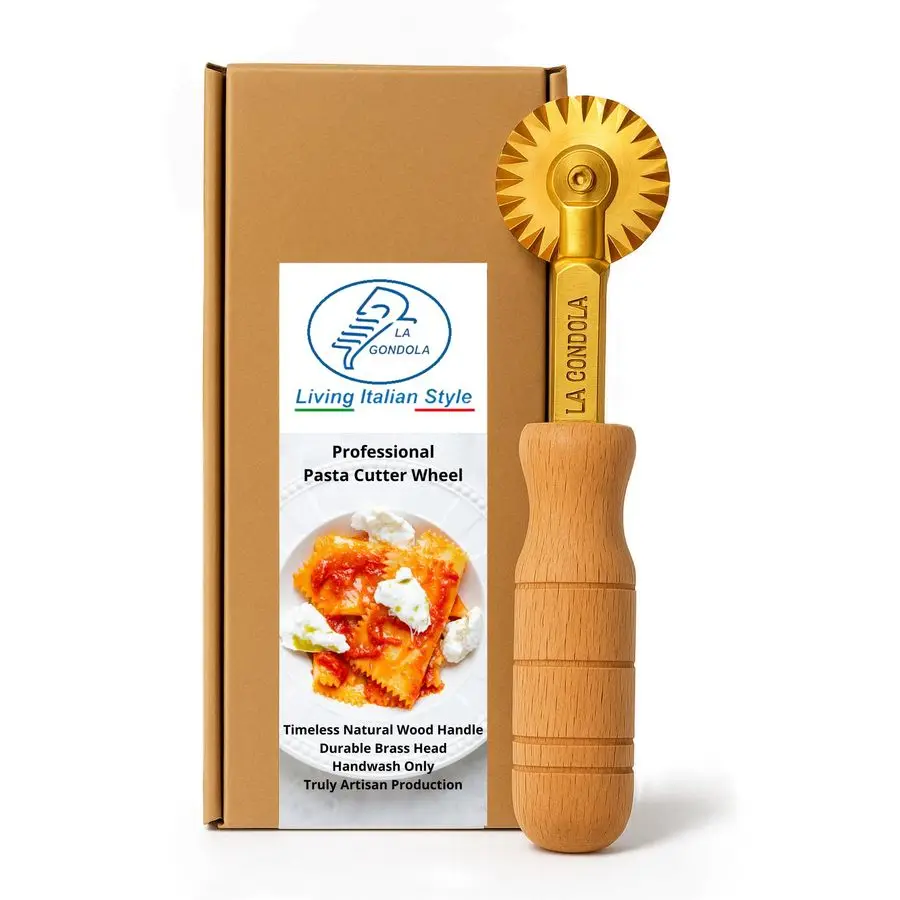 

Инструмент для приготовления итальянской пасты: лезвие-колесо для домашней пасты, латунь и натуральное дерево, безопасный и экологичный