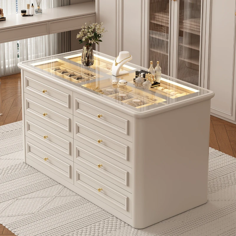 

Cloakroom Nakajidai Solid Wood Paint French Retro Home Jewelry Display Drawer Type European Storage Cabinet Premium