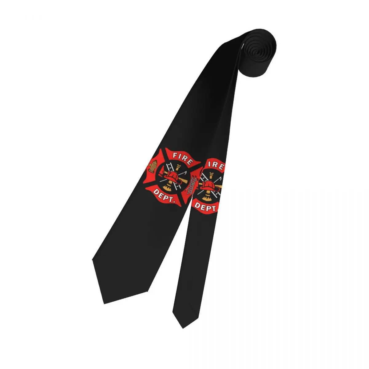 Firefighter Department Logo Neckties Mens Personalized Silk Fireman Fire Rescue Neck Ties for Party image 4