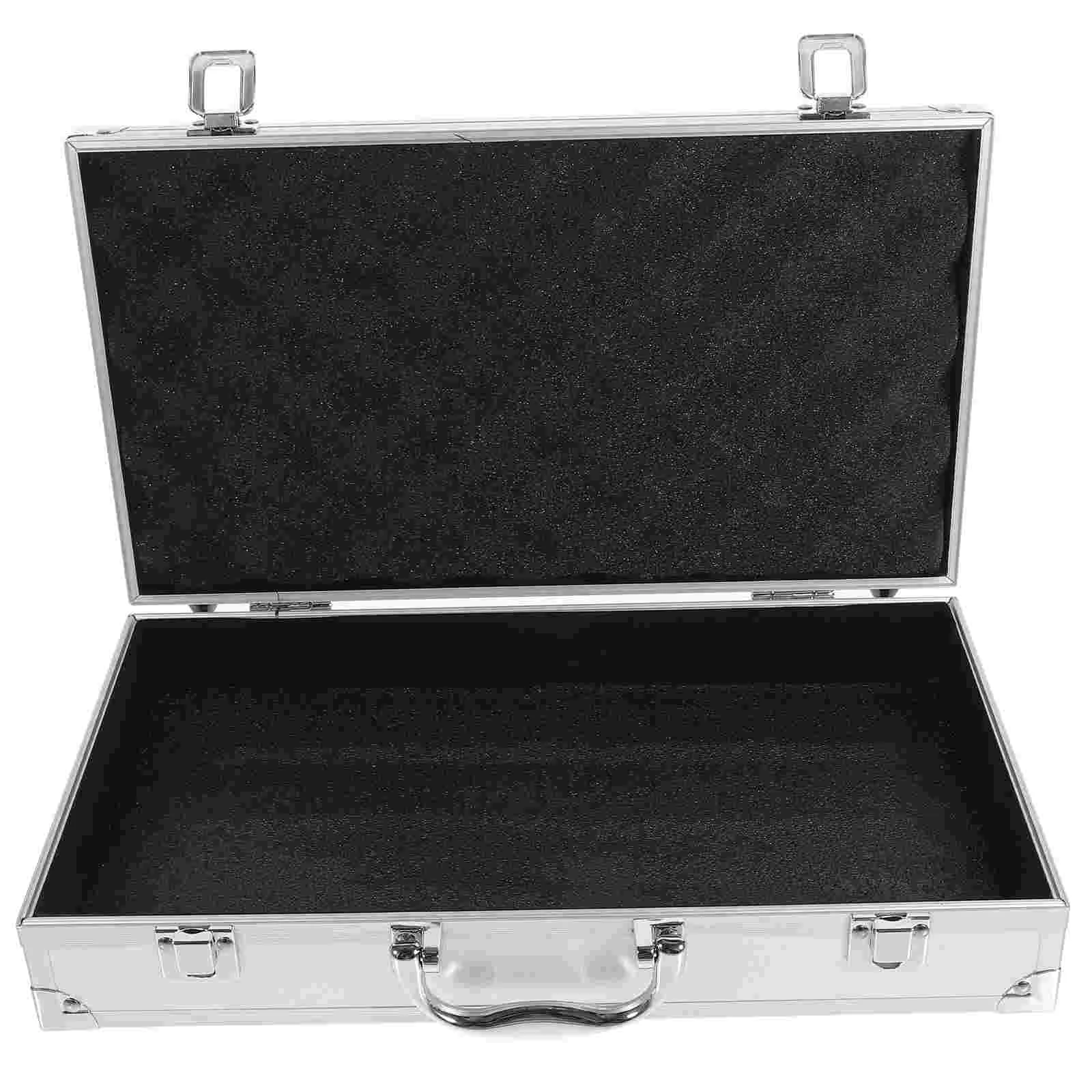 Aluminum Briefcase for Men Wireless Mic Hard Cases Box Tool Organizer Black Child Large Storage Bins