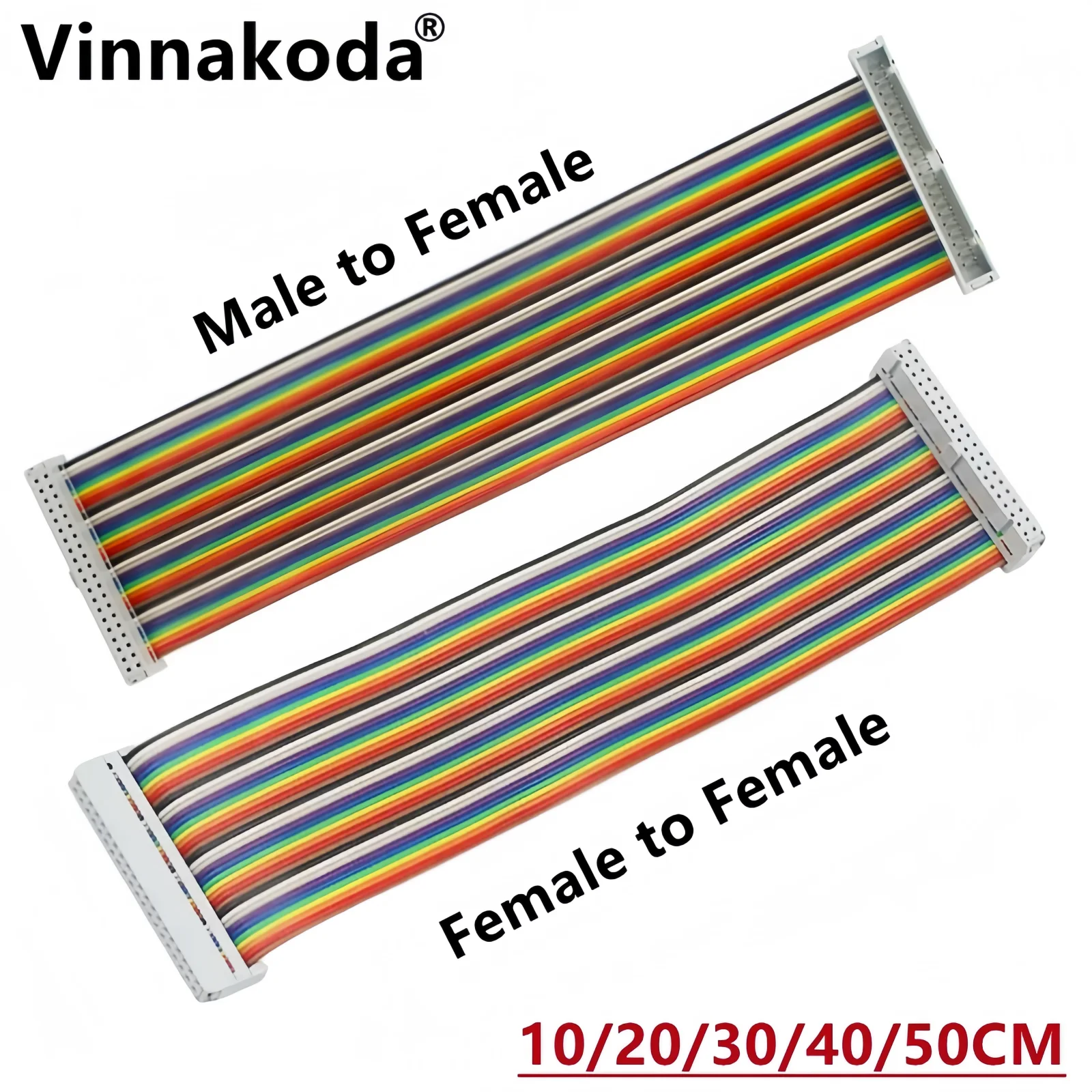 Cable adaptador GPIO de 40 pines, Cable GPIO macho a hembra de 20/30/40CM, Cable arcoíris hembra a hembra de 2x20 pines para Raspberry Pi 4 3B 3B +