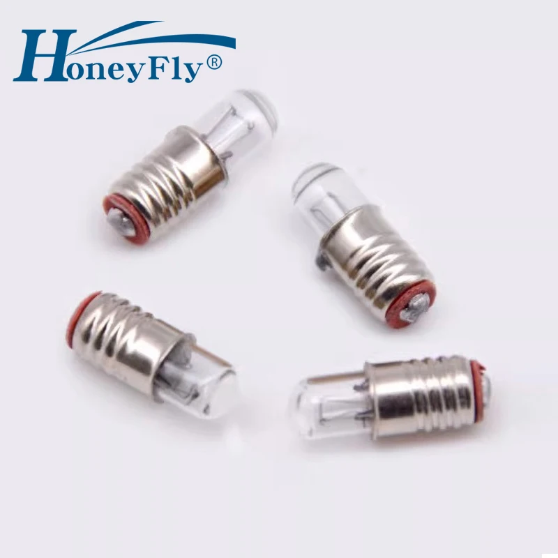 HoneyFly 10pcs E5 Microscope Lamp Bulb 1.5V/2.5V/6V/12V/24V 0.1A Mini Endoscope Machine Tool Instrument Meter Indicator Light