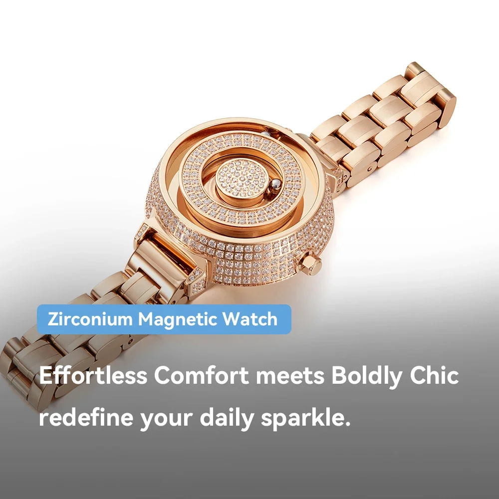 EUTOUR Women's Magnetic Diamond Watch | Waterproof Quartz | Luxury Stainless Steel Strap | Day to Night Elegance