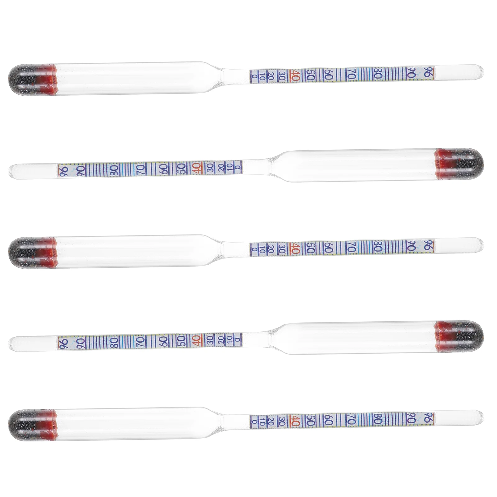 5 Pcs Alcohol Meter Percentage Tester Triple Scale Hydrometer for Making Kit Beginners Measure Sugar Specific Gravity