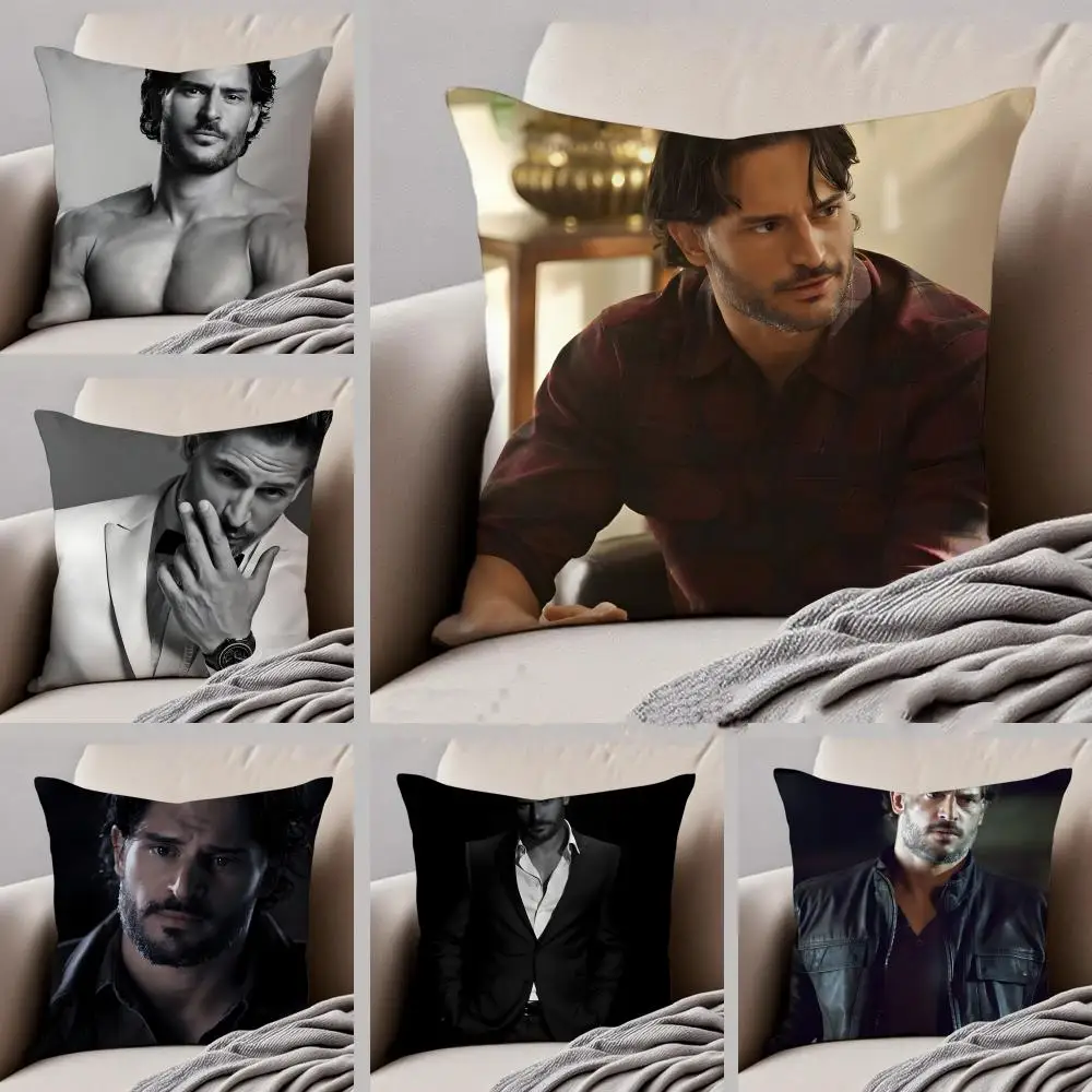 J-Joe Manganiello Kissenbezug, Dekokissenbezug, versteckter Knopf, langlebiges Stuhlkissen aus Polyester