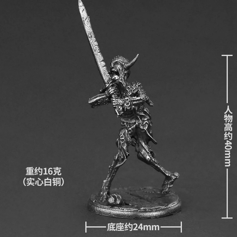 Viking esqueleto guerreiros corpo do exército soldado figuras de ação liga metal miniatura cobre modelo samurai estatueta decoração