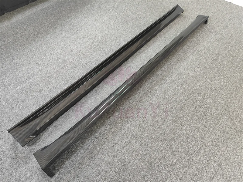 A pair of high-quality RZ style 3K carbon fiber side skirts for Tesla Model X wide body kit front bumper edge wheel arches