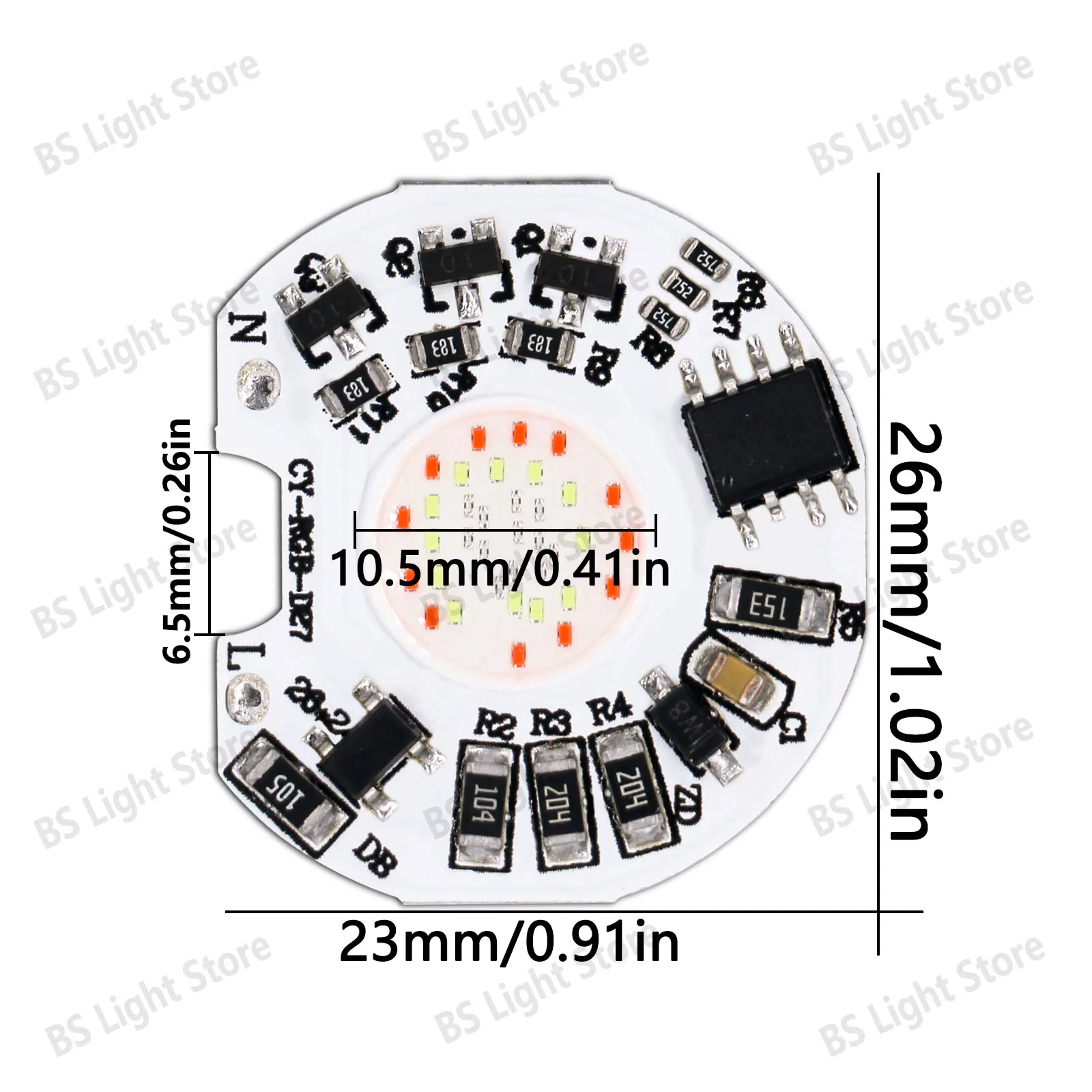 LED COB Chip 3W AC220V Intelligent IC Dimming conversion Red Green Blue Gradient For Light Source Projection Light Spotlight DIY