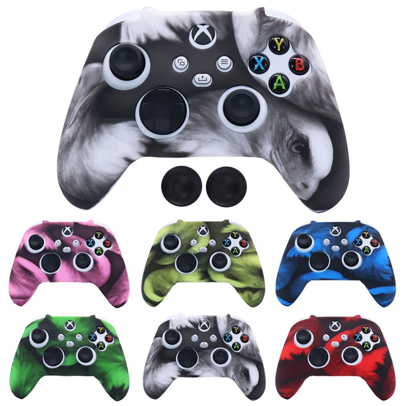 New Silicone Soft Protective Gamepad Cases Game Handle Joystick Cover with Stick Grip  Caps For Xbox Series S/X Controller Skin